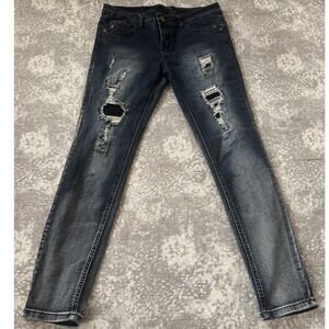 Twentyoneblack Premium by Rue21 Distressed Ripped Skinny Jeans Women's 11 12R